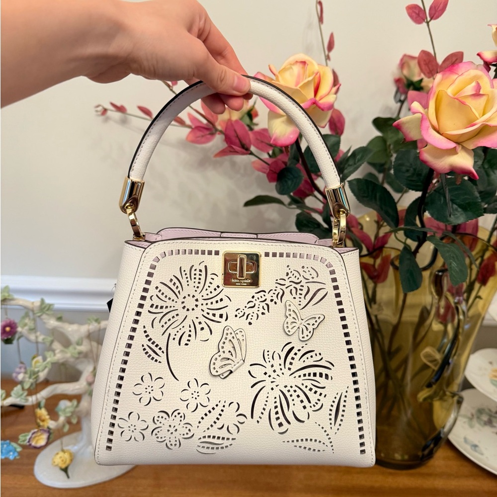 Kate Spade Butterfly Phoebe Cut Out Perforated Small Top Handle Satchel Bag